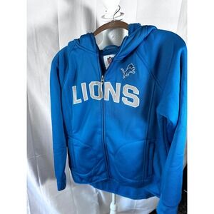 NFL Detroit Lions Womens Full Zip Hoodie Jacket Blue Size Medium